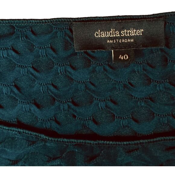 Claudia Strater Top EU 40 US 8 Long Sleeve Mermaid Scale Green Textured Blouse - Picture 4 of 10